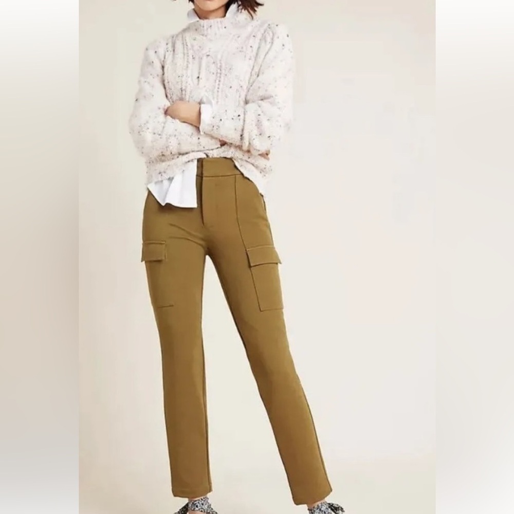 ANTHRO Essential Knit Straight Leg Cargo Slacks, Size 2